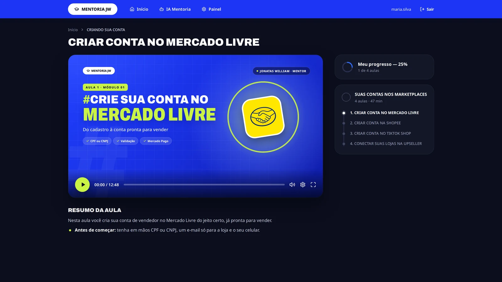 Passo 3 · As aulas